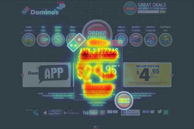 Dominos Pizza Size Chart