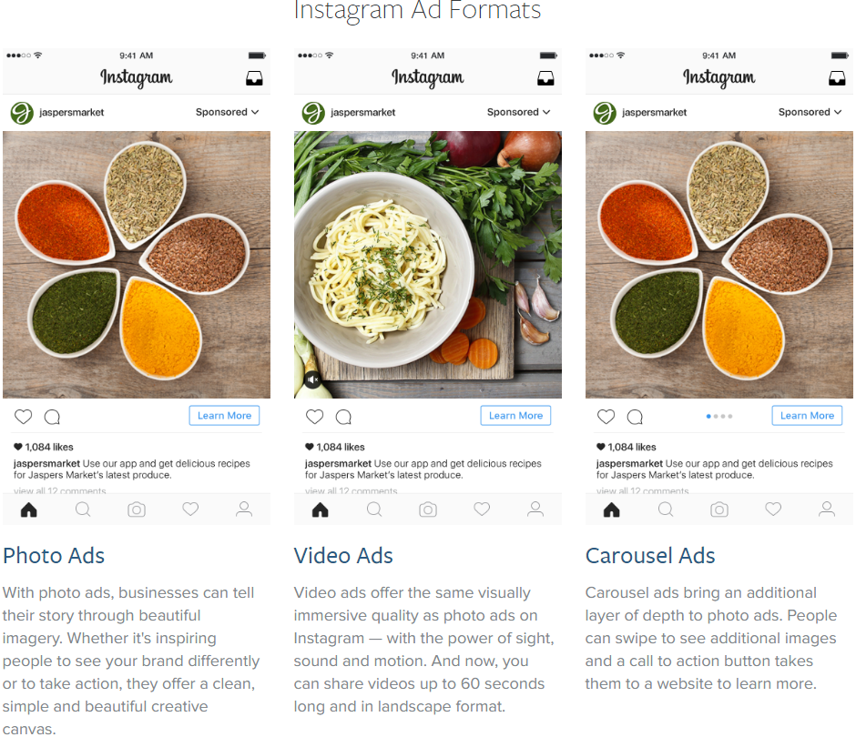 instagram ad formats are as follows - 9 brilliant instagram feed ideas that can make your profile standout