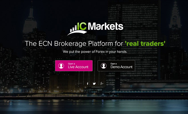 IC Markets Landing Page