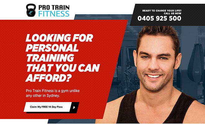 Pro Train Fitness Landing Page