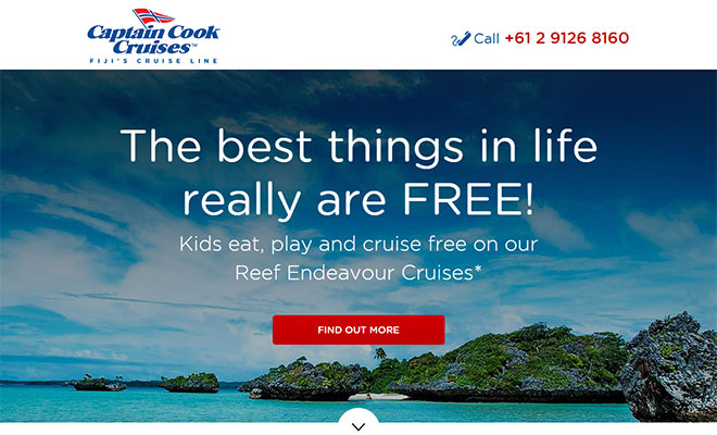 Captain Cook Fiji Landing Page