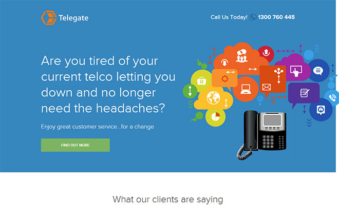 Telegate Landing Page